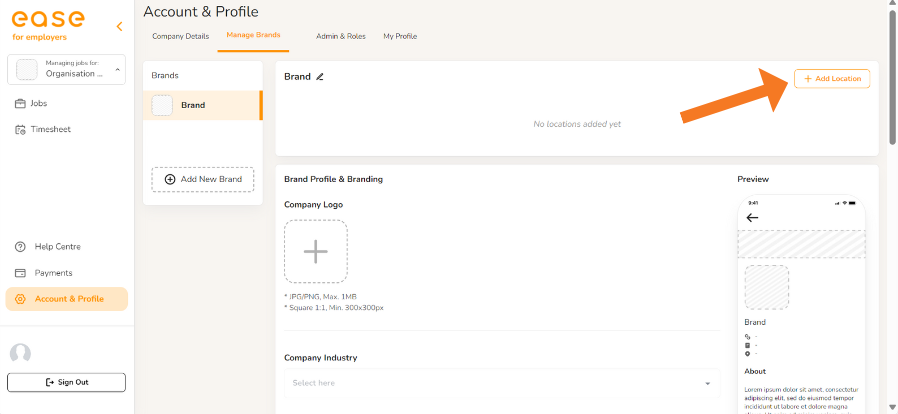 ease 
o 
Account & Profile 