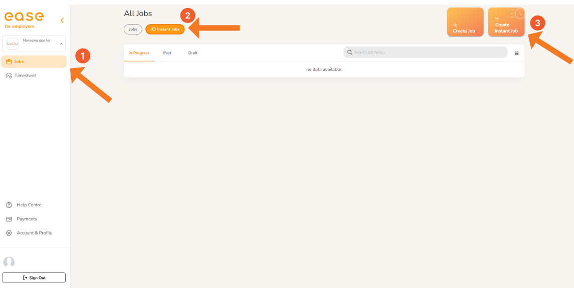 ease 
Help 
Account & Profile 
Sign CM 
All Jobs 
te Job 
data 
Job 